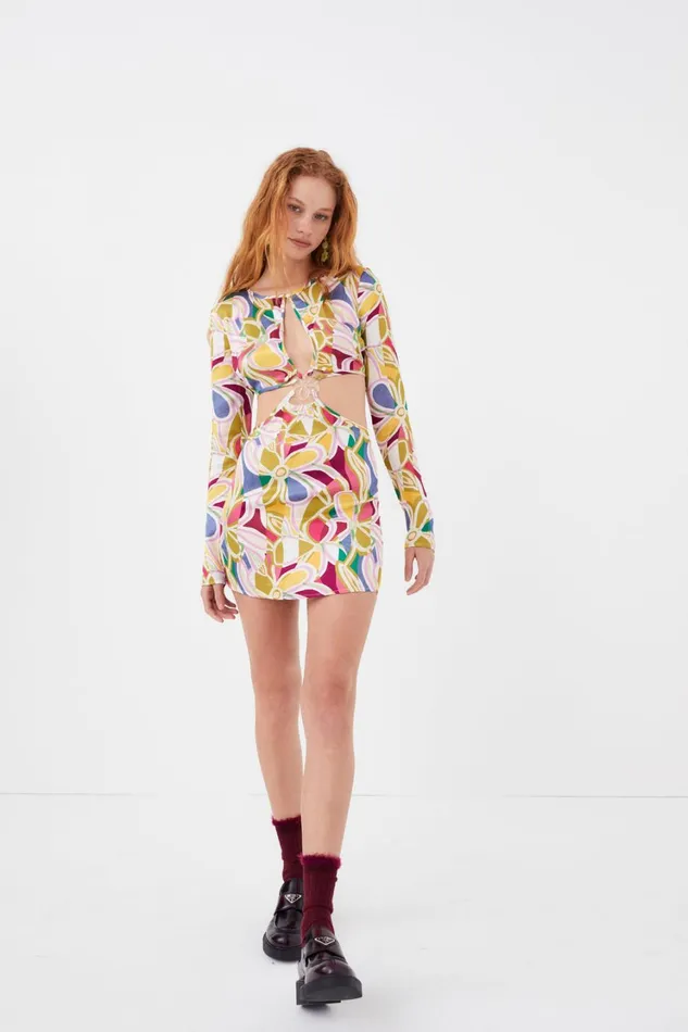 Women Thora Long Sleeve Mini Dress Green For Love and Lemons Dresses Women Thora Long Sleeve Mini Dress Green For Love and Lemons Dresses