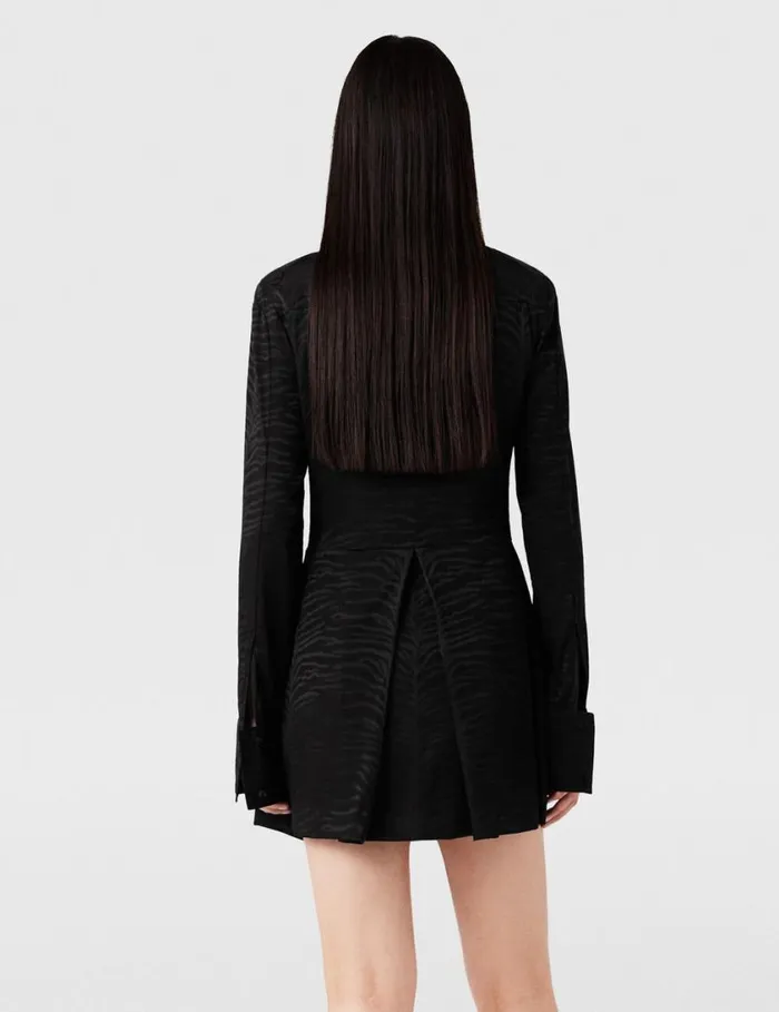 Women Tiger Print TieNeck Midi Dress Black Tiger Print Stella McCartney Dresses Women Tiger Print TieNeck Midi Dress Black Tiger Print Stella McCartney Dresses