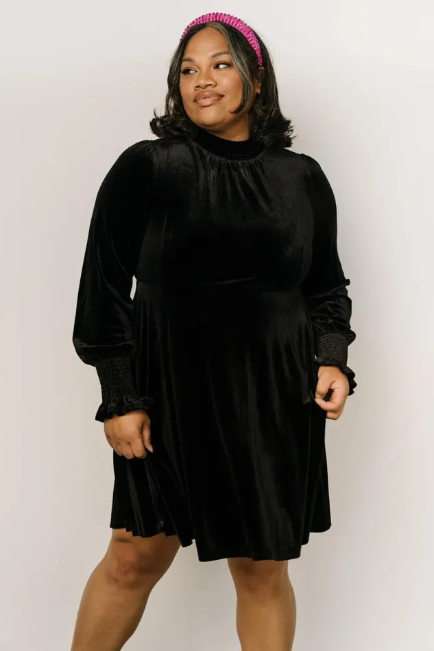 Women Tina Velvet Short Dress Black Baltic Born Short Dresses Women Tina Velvet Short Dress Black Baltic Born Short Dresses