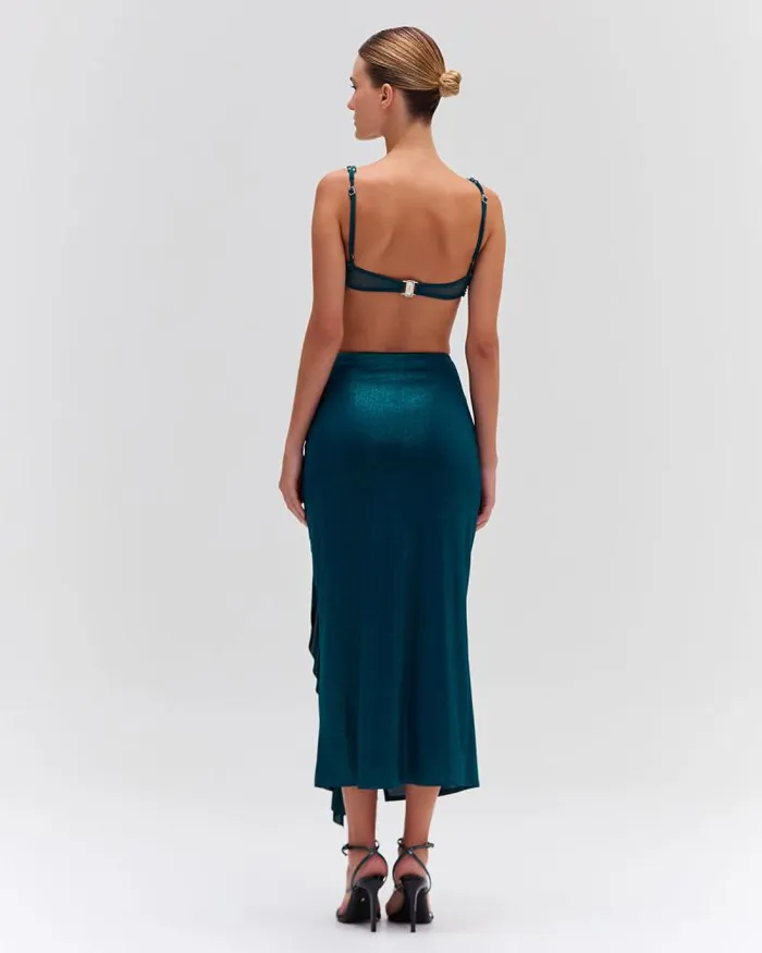 Women Tops and Bodysuits PatBO HandBeaded Bralette Emerald