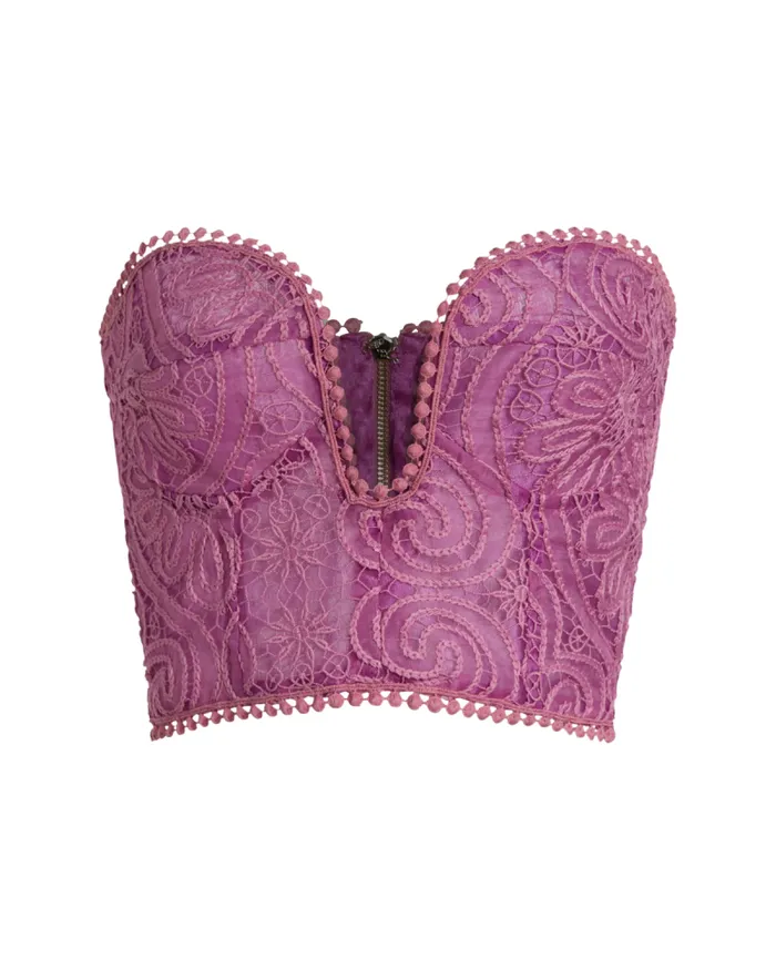 Women Tops and Bodysuits PatBO Strapless Lace Bustier EXCLUSIVE Orchid
