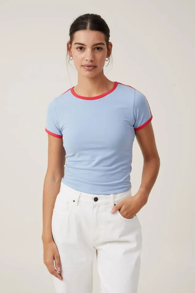 Women Tops Cotton On Billi Crew Neck Tee Breezy Blue
