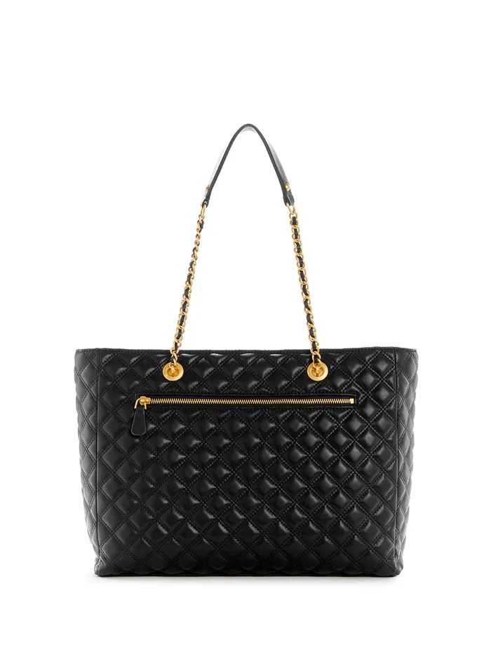 Women Tote Bags GUESS Black Giully Quilted Tote Bag Women Tote Bags GUESS Black Giully Quilted Tote Bag