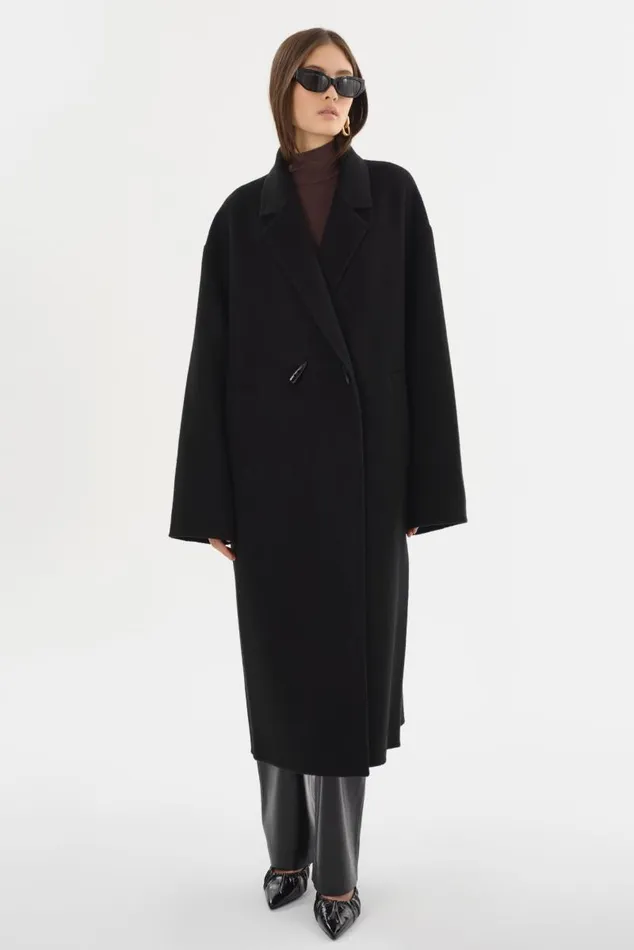 Women TWILA Wool Scarf Coat Black LAMARQUE Wool Women TWILA Wool Scarf Coat Black LAMARQUE Wool