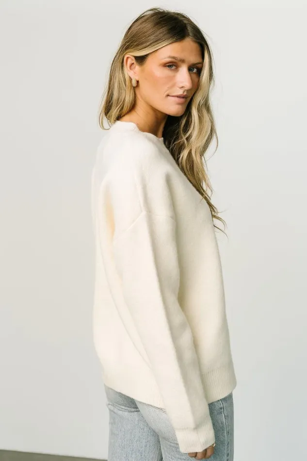 Women Tyson Knit Sweater Cream Baltic Born Sweaters Women Tyson Knit Sweater Cream Baltic Born Sweaters
