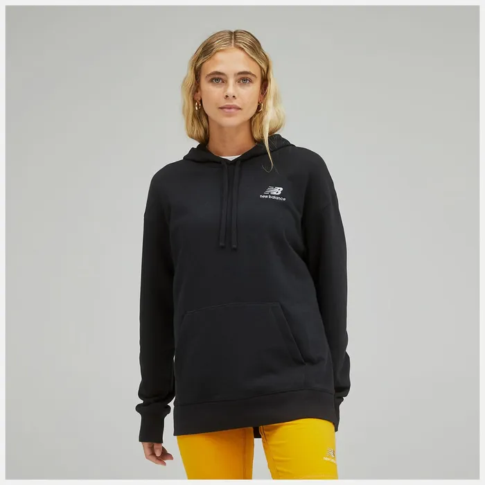 Women Unissentials French Terry Hoodie Black New Balance Hoodies and Sweatshirts Women Unissentials French Terry Hoodie Black New Balance Hoodies and Sweatshirts