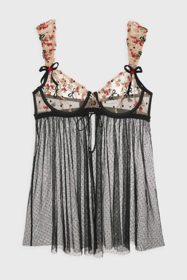 Women Vera Babydoll Slip Dress Black For Love and Lemons Lingerie Women Vera Babydoll Slip Dress Black For Love and Lemons Lingerie