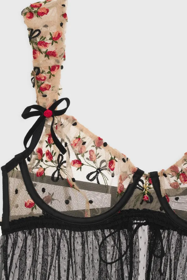 Women Vera Babydoll Slip Dress Black For Love and Lemons Lingerie Women Vera Babydoll Slip Dress Black For Love and Lemons Lingerie