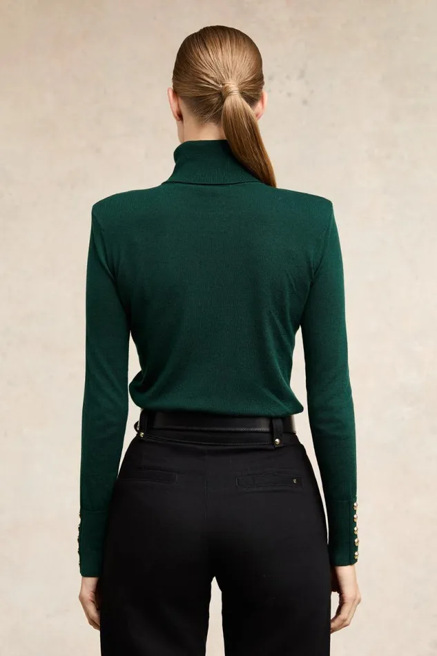 Women Victoria Cashmere Roll Neck Emerald Holland Cooper Knitwear Women Victoria Cashmere Roll Neck Emerald Holland Cooper Knitwear
