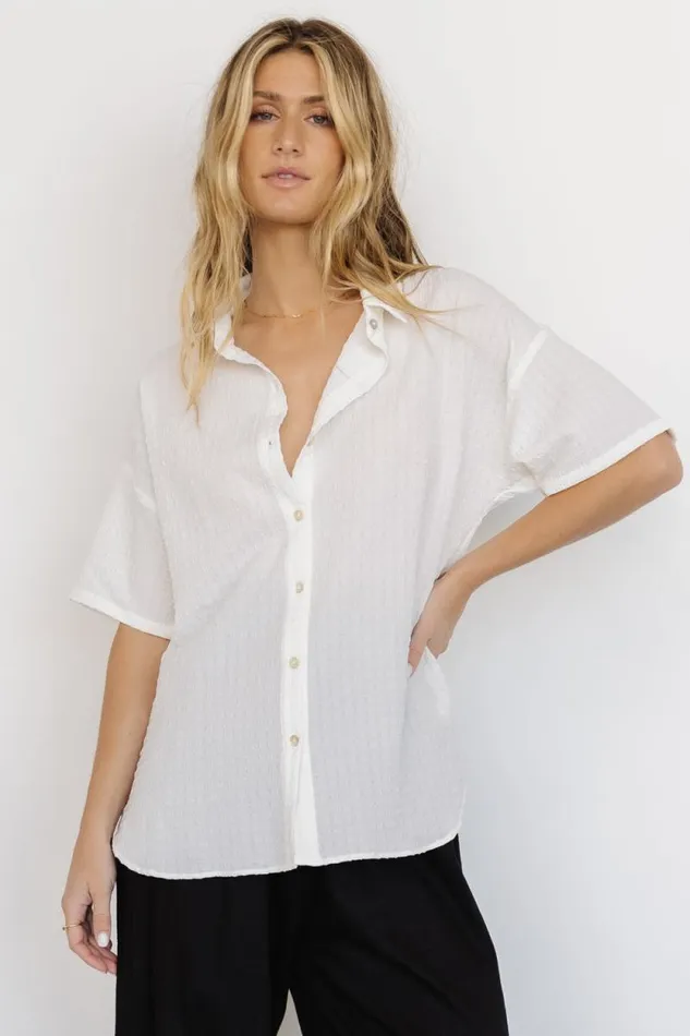 Women Vigil Button Down Top Off White Baltic Born Blouses and Shirts