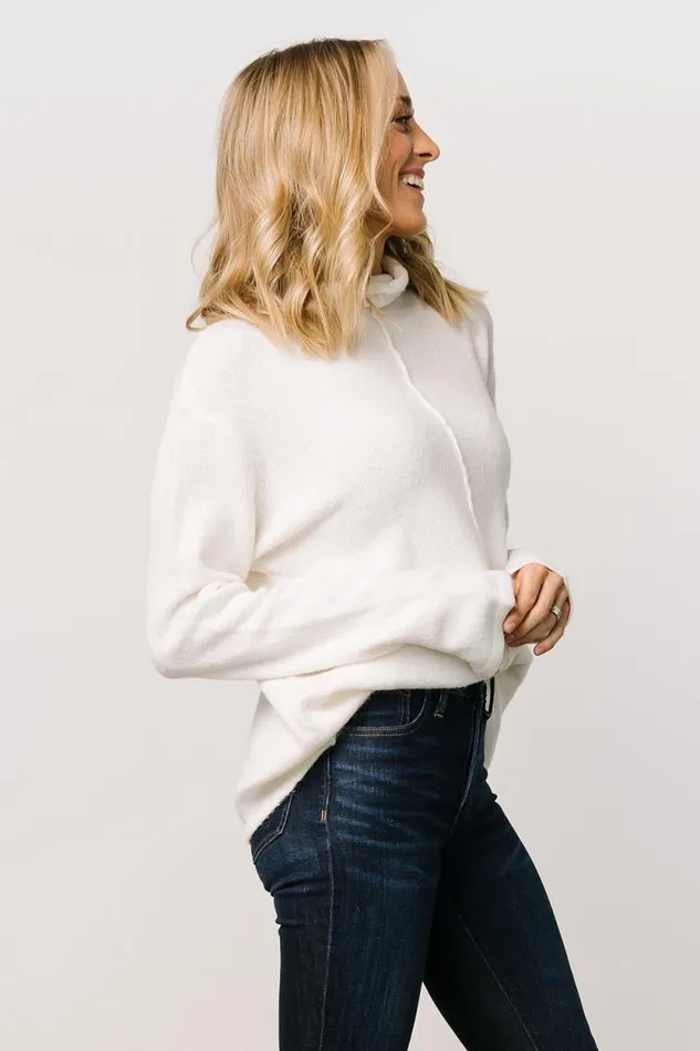 Women Vila Mock Neck Knit Sweater Cream Baltic Born Sweaters Women Vila Mock Neck Knit Sweater Cream Baltic Born Sweaters