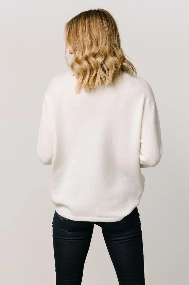Women Vila Mock Neck Knit Sweater Cream Baltic Born Sweaters Women Vila Mock Neck Knit Sweater Cream Baltic Born Sweaters