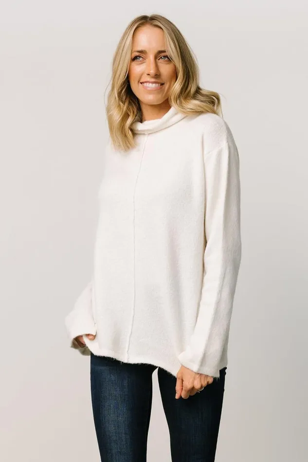 Women Vila Mock Neck Knit Sweater Cream Baltic Born Sweaters Women Vila Mock Neck Knit Sweater Cream Baltic Born Sweaters