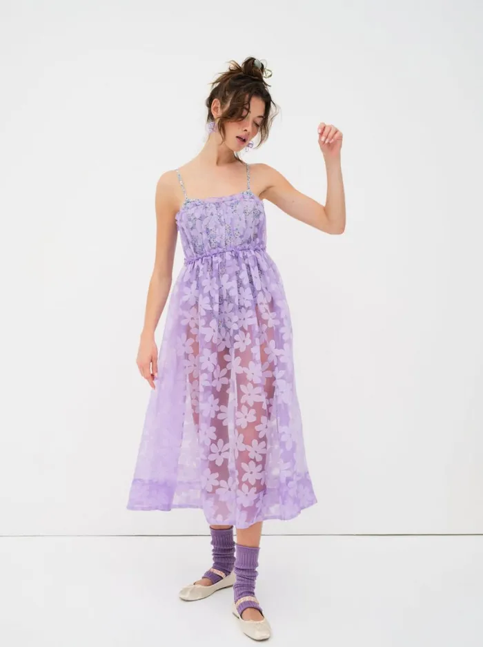 Women Villegas Midi Dress Purple For Love and Lemons Dresses