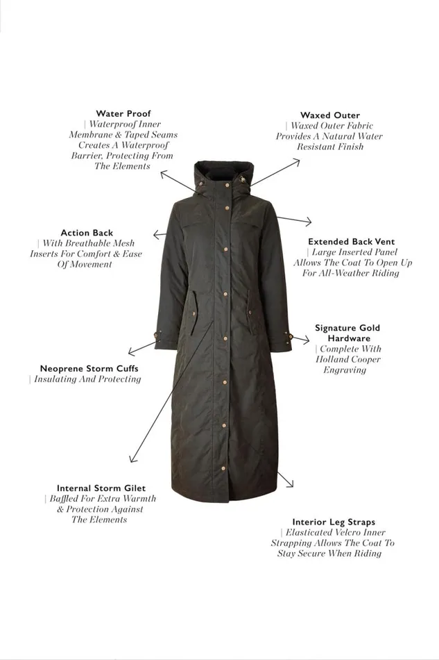 Women Wax Longline Field Coat Dark Olive Holland Cooper Coats Women Wax Longline Field Coat Dark Olive Holland Cooper Coats
