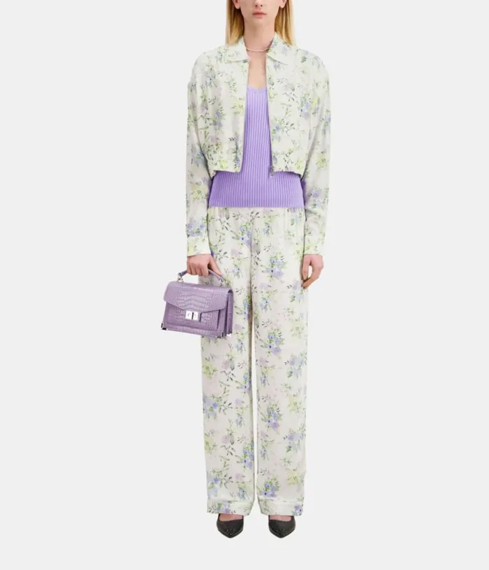 Women White And Blue Floral Print Shirt With Zipper THE KOOPLES Blouses and Shirts Women White And Blue Floral Print Shirt With Zipper THE KOOPLES Blouses and Shirts