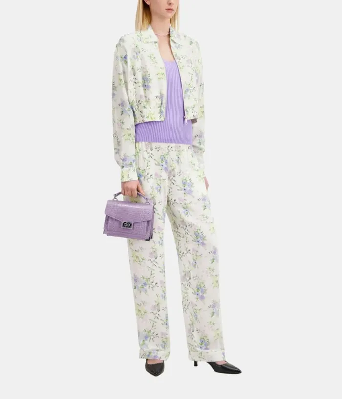 Women White And Blue Floral Print Shirt With Zipper THE KOOPLES Blouses and Shirts Women White And Blue Floral Print Shirt With Zipper THE KOOPLES Blouses and Shirts