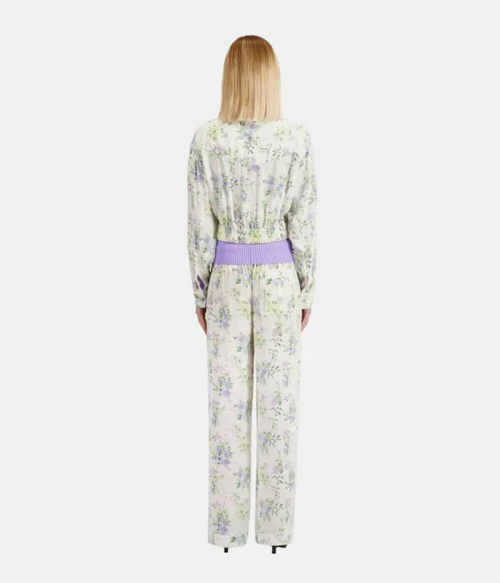 Women White And Blue Floral Print Shirt With Zipper THE KOOPLES Blouses and Shirts Women White And Blue Floral Print Shirt With Zipper THE KOOPLES Blouses and Shirts