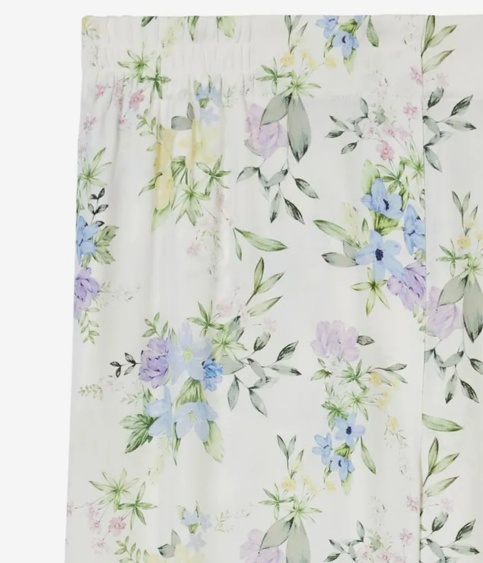 Women White And Blue Floral Print Trousers THE KOOPLES Jeans and Pants