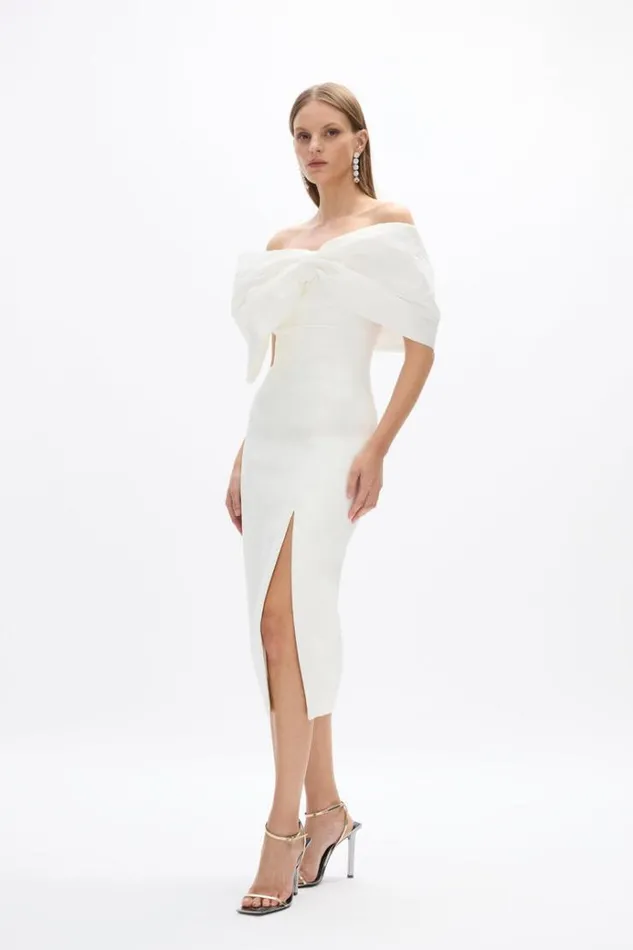 Women White Dresses Rachel Gilbert Kace Dress In Ivory Women White Dresses Rachel Gilbert Kace Dress In Ivory