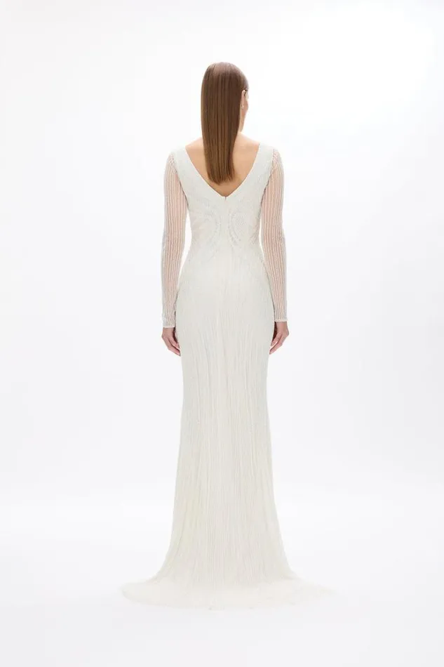 Women White Dresses Rachel Gilbert LYLA SLEEVE GOWN