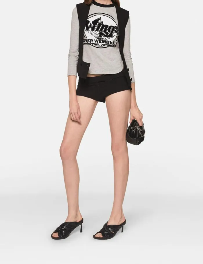 Women Wings Graphic LongSleeved Cotton Top Light Grey Melange Stella McCartney Sweatshirts And TShirts Women Wings Graphic LongSleeved Cotton Top Light Grey Melange Stella McCartney Sweatshirts And TShirts