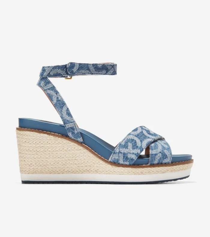 Women Women039s Cloudfeel Espadrille Wedge Sandal Blue Cole Haan Sandals
