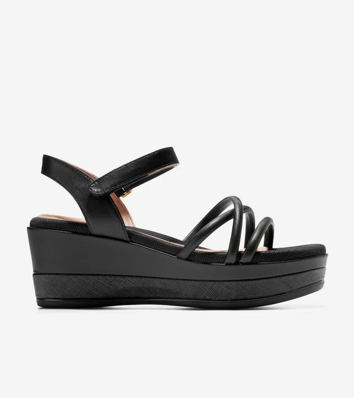 Women Women039s Grand Ambition Addison Flatform Wedge Black Cole Haan Sandals
