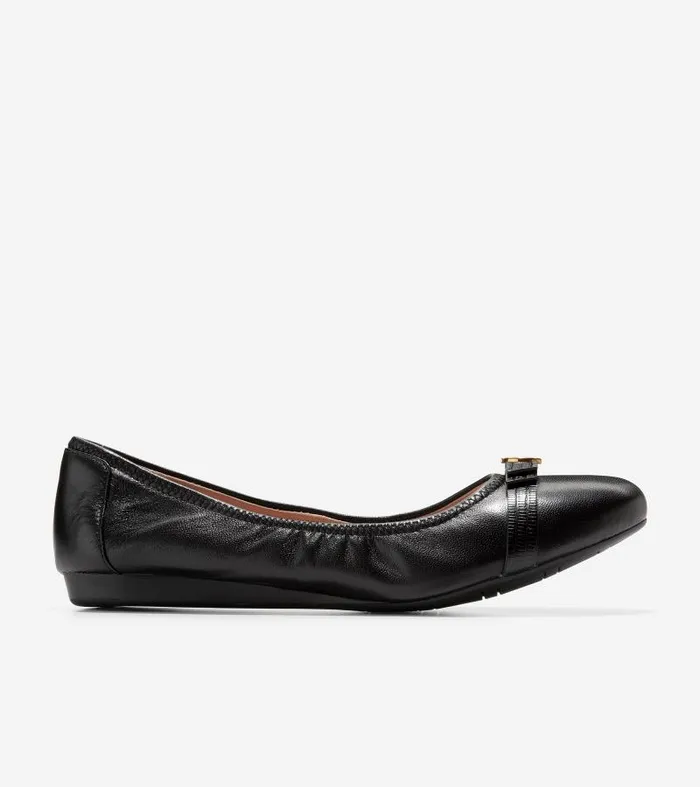 Women Women039s Tova Bow Ballet Black Cole Haan Flats and SlipOns
