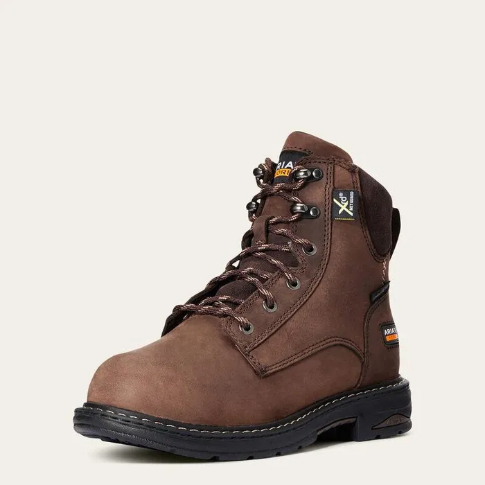 Women Work Boots and Shoes Ariat Casey 6quot MetGuard Composite Toe Work Boot Oily Distressed Brown
