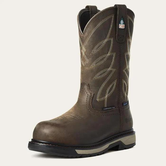 Women Work Boots and Shoes Ariat Riveter CSA Waterproof Composite Toe Work Boot Dark Brown