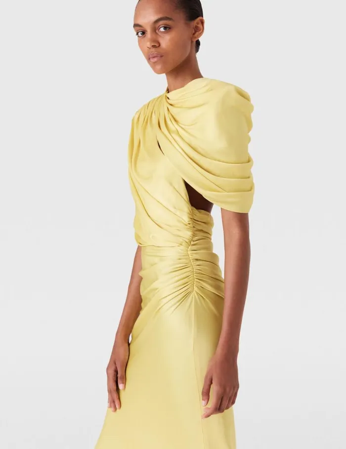 Women WrapOver Maxi Dress Chamomile Stella McCartney Dresses Women WrapOver Maxi Dress Chamomile Stella McCartney Dresses
