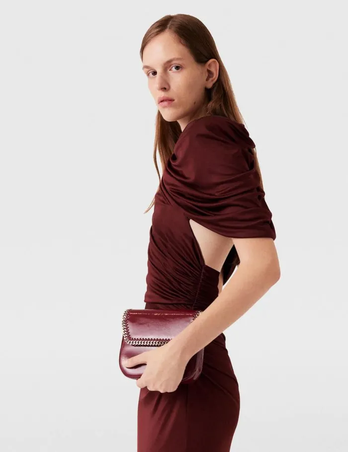 Women WrapOver Maxi Dress Dark Cherry Stella McCartney Dresses Women WrapOver Maxi Dress Dark Cherry Stella McCartney Dresses