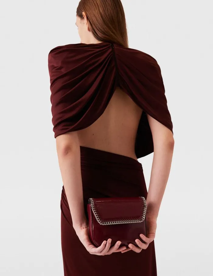 Women WrapOver Maxi Dress Dark Cherry Stella McCartney Dresses Women WrapOver Maxi Dress Dark Cherry Stella McCartney Dresses