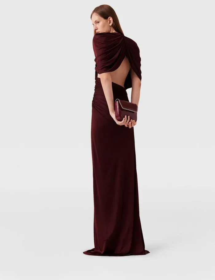 Women WrapOver Maxi Dress Dark Cherry Stella McCartney Dresses Women WrapOver Maxi Dress Dark Cherry Stella McCartney Dresses