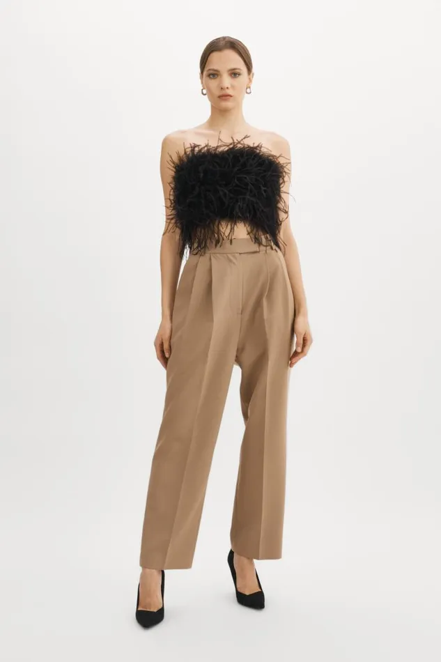 Women ZAINA Feather Bustier Black LAMARQUE Tops Women ZAINA Feather Bustier Black LAMARQUE Tops