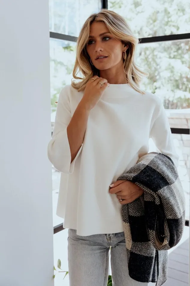 Women Zola Bell Sleeve Sweater Off White Baltic Born Sweaters Women Zola Bell Sleeve Sweater Off White Baltic Born Sweaters