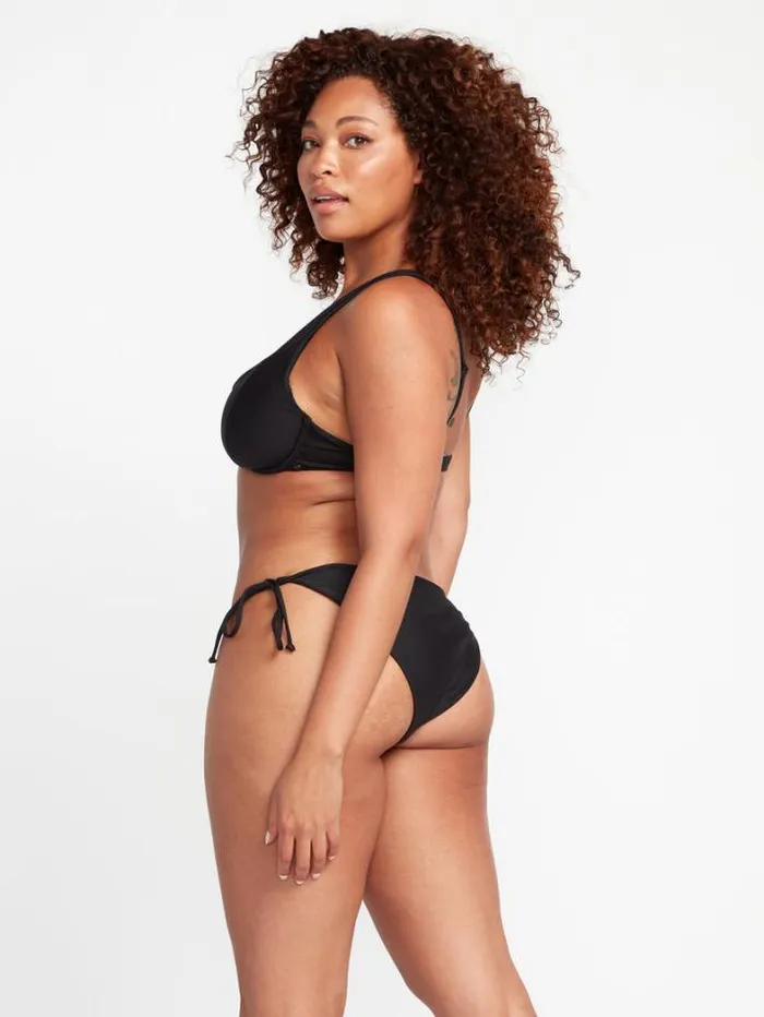 Womens Bikinis Volcom Simply Seamless Tie Side Bikini Bottoms 8211 Black