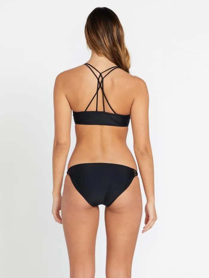 Womens Bikinis Volcom Simply Solid Hipster Bikini Bottom 8211 Black