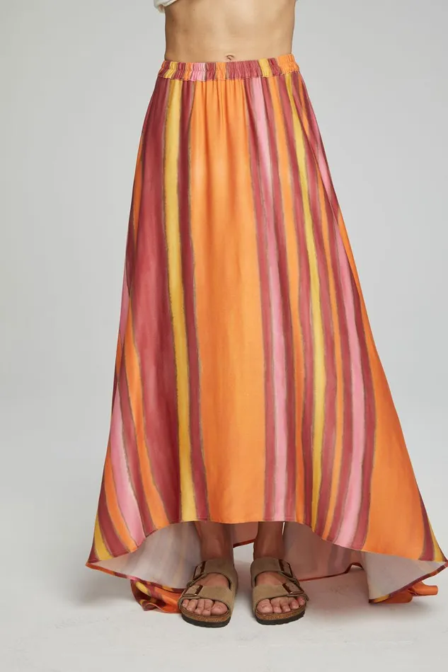 Womens Bottoms Chaser Brand Hazel Maxi Skirt 8211 Sunset Stripe