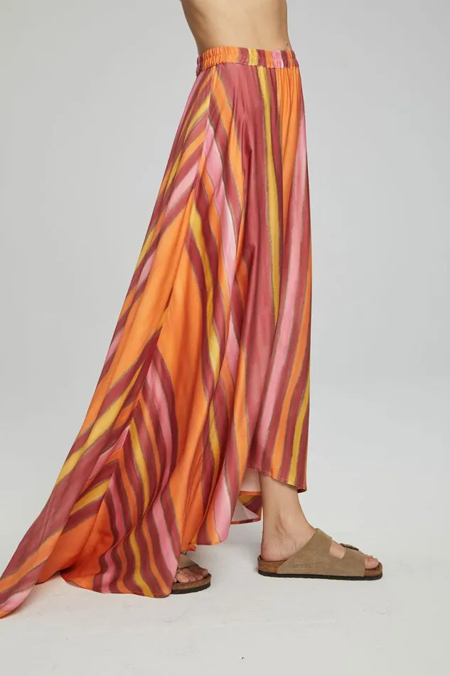 Womens Bottoms Chaser Brand Hazel Maxi Skirt 8211 Sunset Stripe