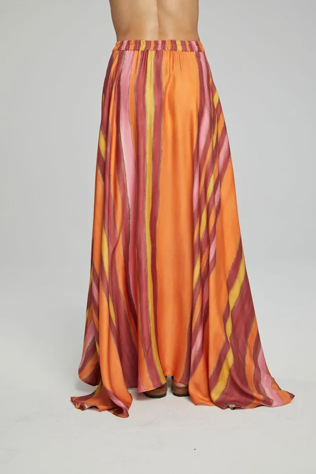 Womens Bottoms Chaser Brand Hazel Maxi Skirt 8211 Sunset Stripe