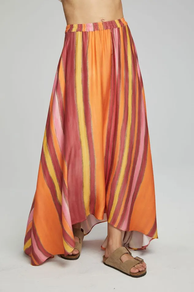 Womens Bottoms Chaser Brand Hazel Maxi Skirt 8211 Sunset Stripe