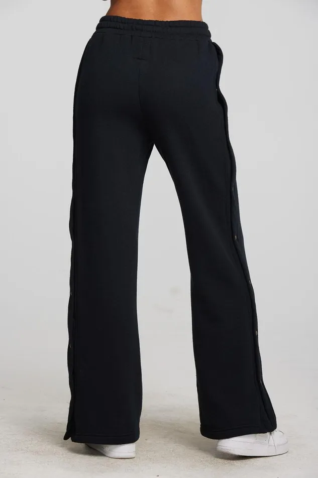 Womens Bottoms Chaser Brand Zuma Cotton Terry Wide Leg Joggers With Button Side Seam