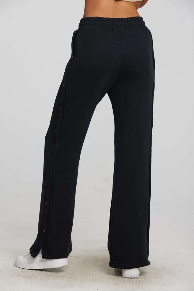 Womens Bottoms Chaser Brand Zuma Cotton Terry Wide Leg Joggers With Button Side Seam