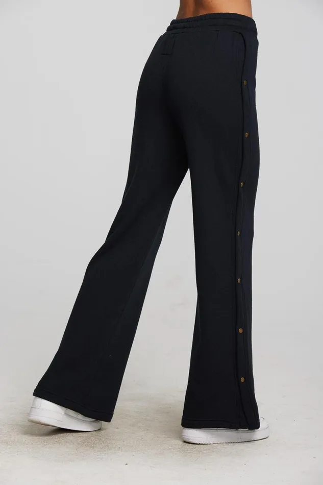 Womens Bottoms Chaser Brand Zuma Cotton Terry Wide Leg Joggers With Button Side Seam
