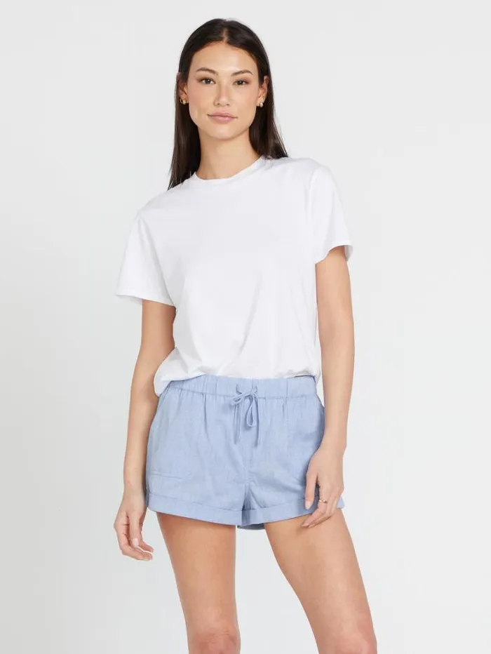 Womens Bottoms Volcom Sunday Strut Shorts 8211 Chambray