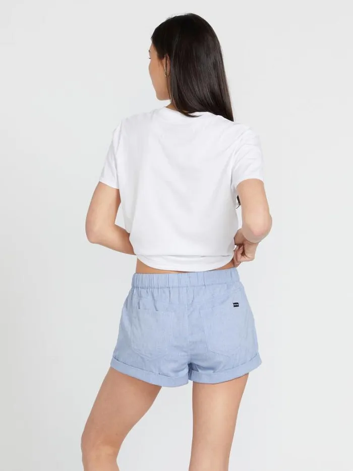 Womens Bottoms Volcom Sunday Strut Shorts 8211 Chambray