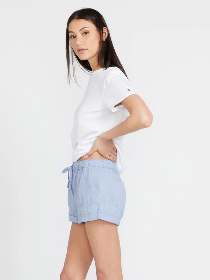 Womens Bottoms Volcom Sunday Strut Shorts 8211 Chambray