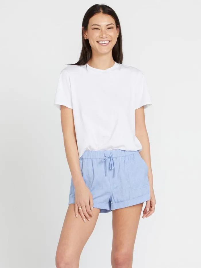 Womens Bottoms Volcom Sunday Strut Shorts 8211 Chambray